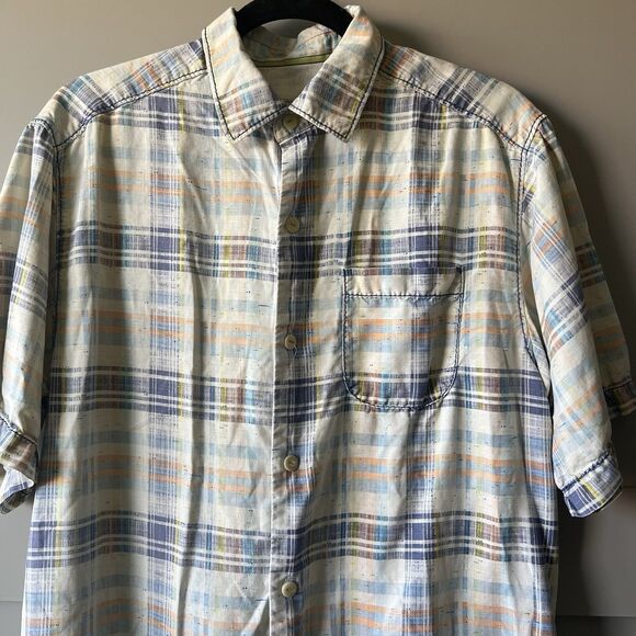 Tommy Bahama Mens Small Short Sleeve Button Up Silk Shirt Plaid Preppy Outdoor - Picture 2 of 13